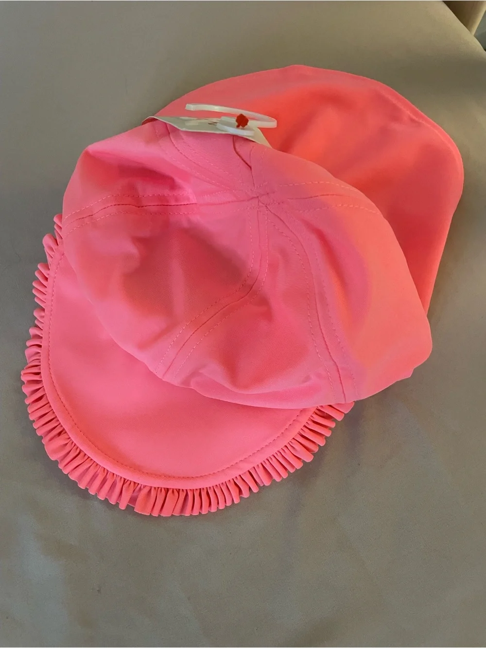 New with Tags-Cat & Jack Coral Pink Ruffle-Trim Sun Hat for Kids